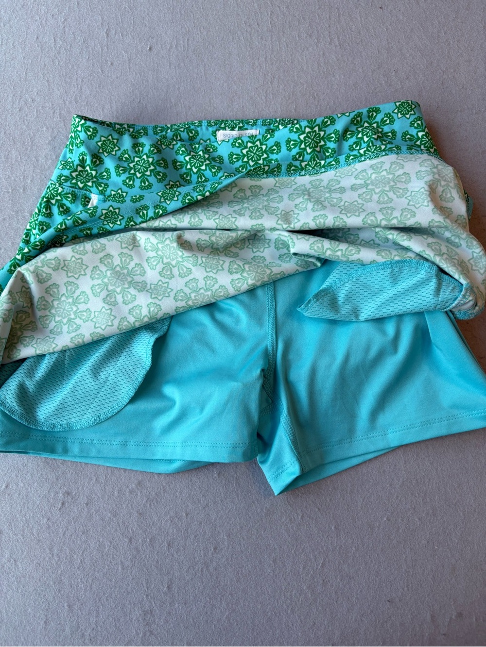 Sigrid Olsen Golf & Tennis Skort Women's Sz S Blue Green Floral Athletic Skirt - Picture 6 of 7